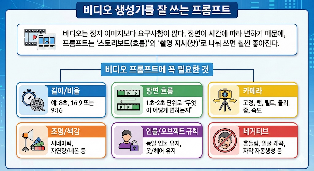비디오 생성기를 잘 쓰는 프롬프트