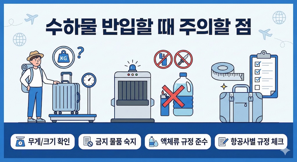 수하물 반입할때 주의할점