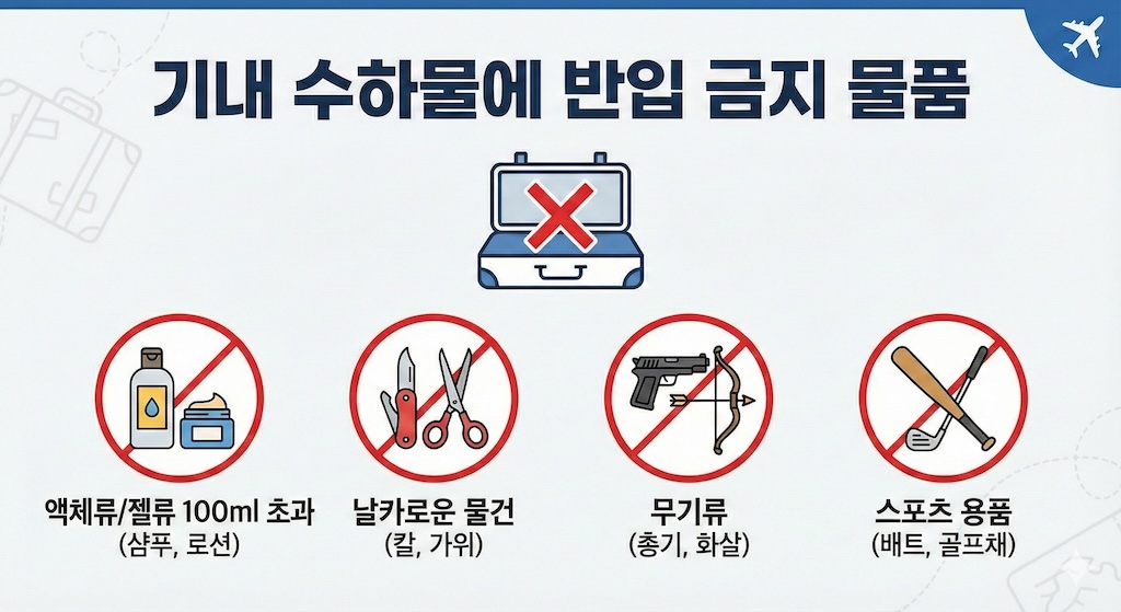 기내 수하물에 반입 금지 물품