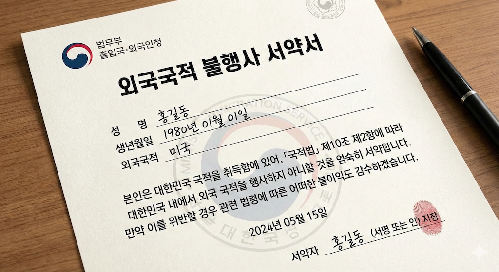 외국국적불행사서약