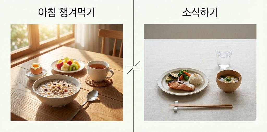 아침 챙겨 먹기, 소식하기